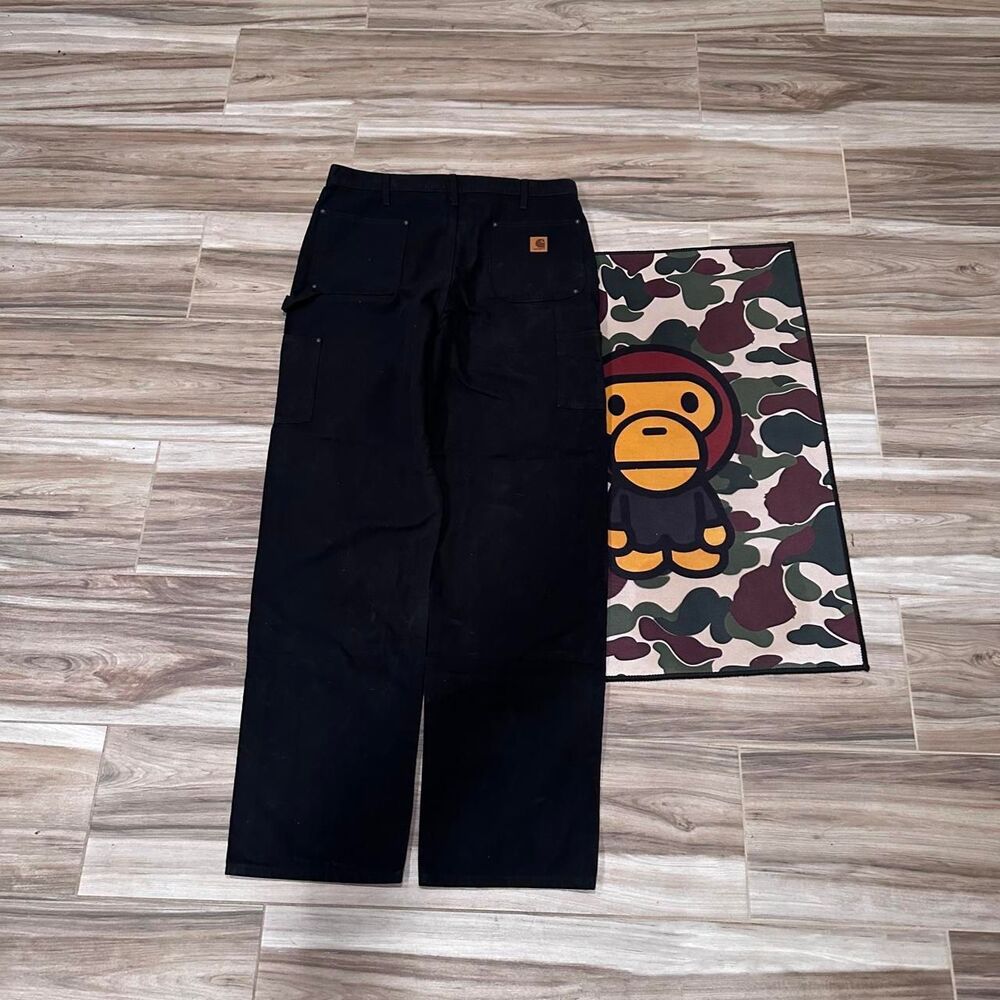 Y2K Black Carhartt Double Knee Carpenter Dungaree pants